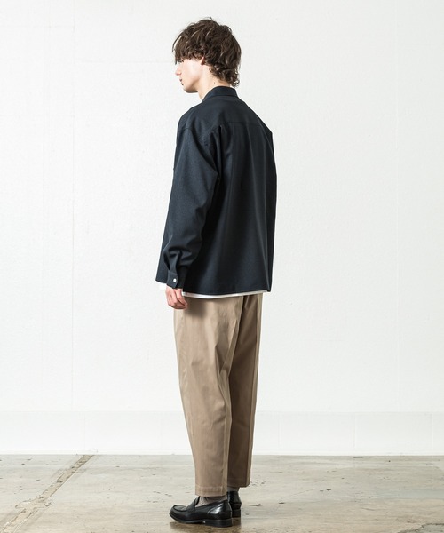 SLICK（スリック）の「ピンヘッドツイルワイドオープンカラーシャツ（シャツ/ブラウス・メンズ・チャコールグレー/ネイビー・1/2/3）」の6枚目の写真