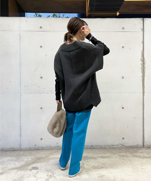 DouDou（ドゥドゥ）の「袖リブロンT（Tシャツ/カットソー・レディース・オフホワイト/ブラック/グレイッシュベージュ・FREE）」の11枚目の写真