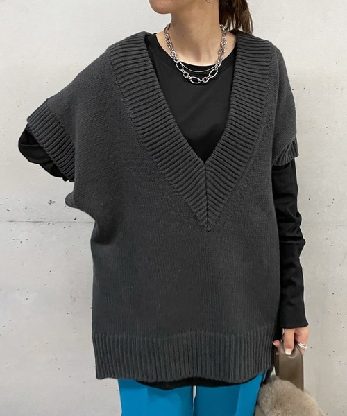 DouDou（ドゥドゥ）の「袖リブロンT（Tシャツ/カットソー・レディース・オフホワイト/ブラック/グレイッシュベージュ・FREE）」の14枚目の写真