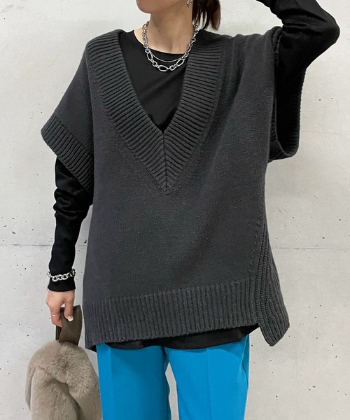 DouDou（ドゥドゥ）の「袖リブロンT（Tシャツ/カットソー・レディース・オフホワイト/ブラック/グレイッシュベージュ・FREE）」の15枚目の写真