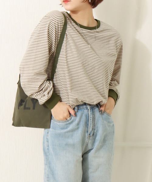 libelle more（リベル モア）の「天竺ボーダープルオーバー（Tシャツ/カットソー・レディース・ブラウン/ブラック/ベージュ/ブルー・L/M）」の4枚目の写真