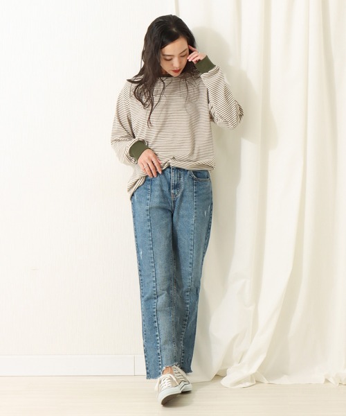 libelle more（リベル モア）の「天竺ボーダープルオーバー（Tシャツ/カットソー・レディース・ブラウン/ブラック/ベージュ/ブルー・L/M）」の20枚目の写真