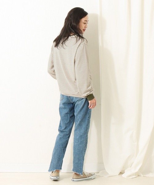 libelle more（リベル モア）の「天竺ボーダープルオーバー（Tシャツ/カットソー・レディース・ブラウン/ブラック/ベージュ/ブルー・L/M）」の21枚目の写真