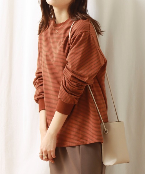 libelle more（リベル モア）の「天竺ボーダープルオーバー（Tシャツ/カットソー・レディース・ブラウン/ブラック/ベージュ/ブルー・L/M）」の19枚目の写真