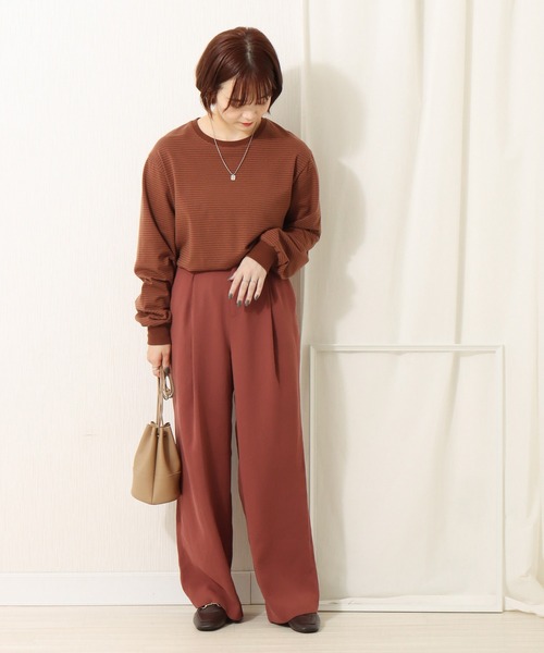 libelle more（リベル モア）の「天竺ボーダープルオーバー（Tシャツ/カットソー・レディース・ブラウン/ブラック/ベージュ/ブルー・L/M）」の10枚目の写真