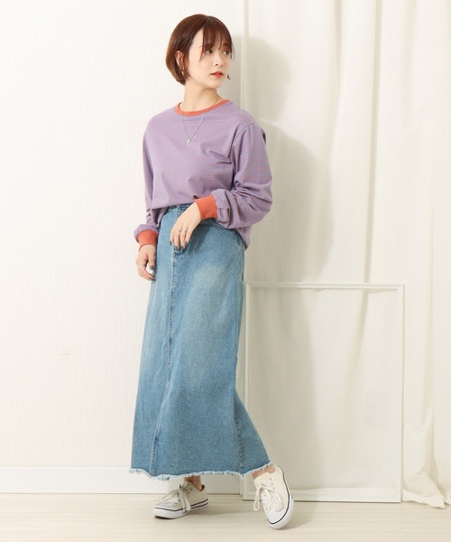 libelle more（リベル モア）の「天竺ボーダープルオーバー（Tシャツ/カットソー・レディース・ブラウン/ブラック/ベージュ/ブルー・L/M）」の8枚目の写真