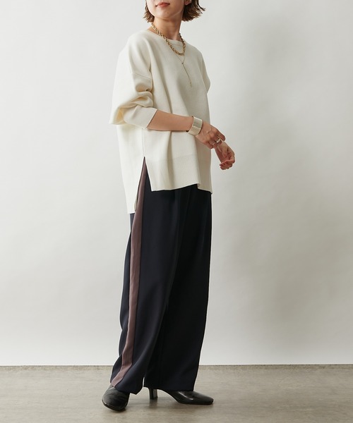 Omekashi(オメカシ)の「ラインパンツ(その他パンツ・レディース・オフホワイト/アイボリー/ネイビー・FREE)」の21枚目の写真