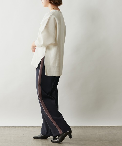 Omekashi(オメカシ)の「ラインパンツ(その他パンツ・レディース・オフホワイト/アイボリー/ネイビー・FREE)」の9枚目の写真