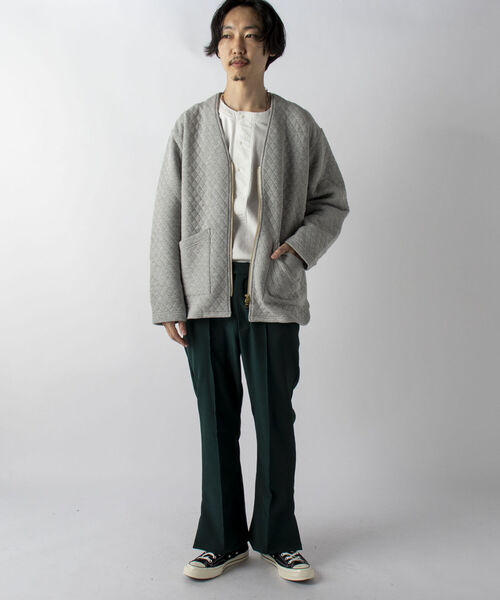 GLOSTER（グロスター）の「【GLOSTER/グロスター】キルティングZIPカーディガン（カーディガン/ボレロ・メンズ・グレー/ブラウン/ネイビー・MEDIUM/LARGE）」の4枚目の写真