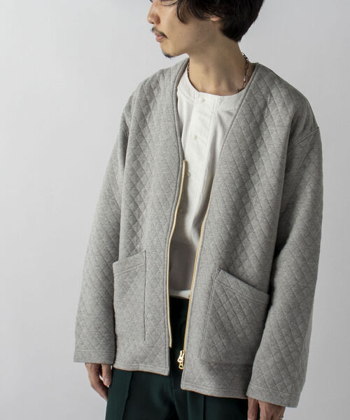 GLOSTER（グロスター）の「【GLOSTER/グロスター】キルティングZIPカーディガン（カーディガン/ボレロ・メンズ・グレー/ブラウン/ネイビー・MEDIUM/LARGE）」の9枚目の写真