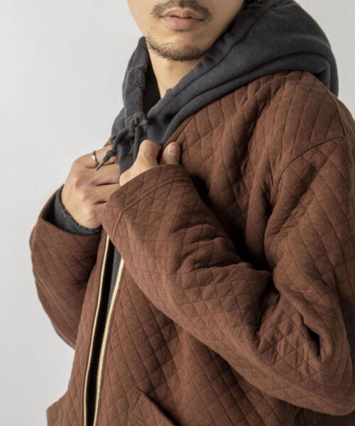 GLOSTER（グロスター）の「【GLOSTER/グロスター】キルティングZIPカーディガン（カーディガン/ボレロ・メンズ・グレー/ブラウン/ネイビー・MEDIUM/LARGE）」の6枚目の写真