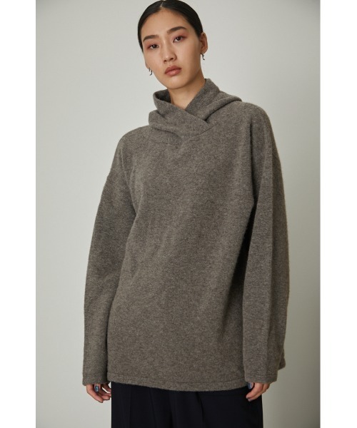 RIM.ARK（リムアーク）の「2way hood knit tops（ニット/セーター・レディース・ブラック/カーキ/ライトブラウン・FREE）」の10枚目の写真