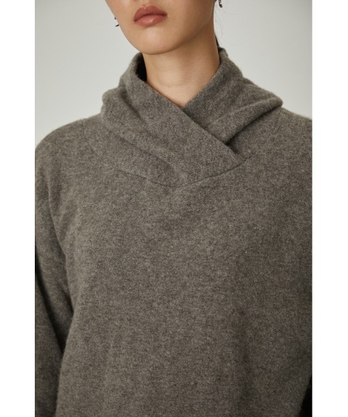 【新品タグ付き】RIM.ARK ウール混2way hood knit tops 新品タグ付き】RIM.ARK ウール混2way hood knit tops