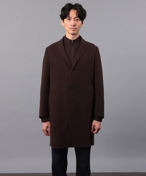 TAKEO KIKUCHI(タケオキクチ)の「◆ダブルクロス チェスター コート(チェスターコート・メンズ・ダークブラウン/チャコールグレー・02/03/04)」の4枚目の写真