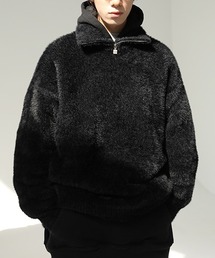 【MASONPRINCE】Oversized half Zip Imitation mink hair knit pullover MY3048