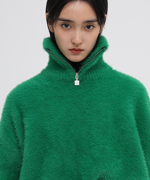 MASONPRINCE（メイソンプリンス）の「【MASONPRINCE】Oversized half Zip Imitation mink hair knit pullover MY3048（ニット/セーター・メンズ・ブラック/グリーン/グレー/ブルー・L/S/M）」の11枚目の写真