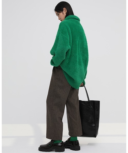 MASONPRINCE（メイソンプリンス）の「【MASONPRINCE】Oversized half Zip Imitation mink hair knit pullover MY3048（ニット/セーター・メンズ・ブラック/グリーン/グレー/ブルー・L/S/M）」の15枚目の写真