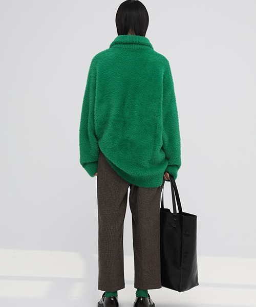 MASONPRINCE（メイソンプリンス）の「【MASONPRINCE】Oversized half Zip Imitation mink hair knit pullover MY3048（ニット/セーター・メンズ・ブラック/グリーン/グレー/ブルー・L/S/M）」の16枚目の写真