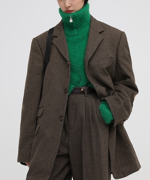 MASONPRINCE（メイソンプリンス）の「【MASONPRINCE】Oversized half Zip Imitation mink hair knit pullover MY3048（ニット/セーター・メンズ・ブラック/グリーン/グレー/ブルー・L/S/M）」の18枚目の写真