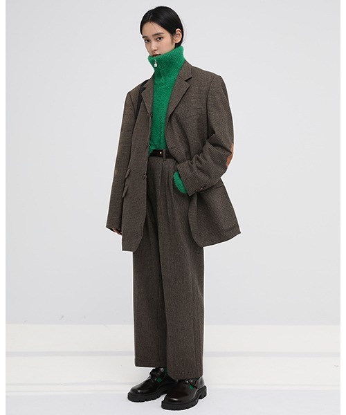 MASONPRINCE（メイソンプリンス）の「【MASONPRINCE】Oversized half Zip Imitation mink hair knit pullover MY3048（ニット/セーター・メンズ・ブラック/グリーン/グレー/ブルー・L/S/M）」の19枚目の写真