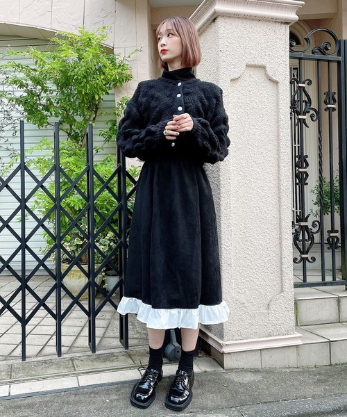 Voyage titty&Co.PETIT（ボヤージュティティアンドコープチ）の「【Voyage titty&Co.】裾フリルピーチスカート（スカート・レディース・ブラック・FREE）」の3枚目の写真