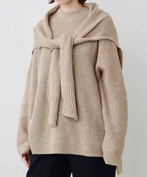 IEDIT 着まわしを楽しめる ショール付きニットプルオーバー