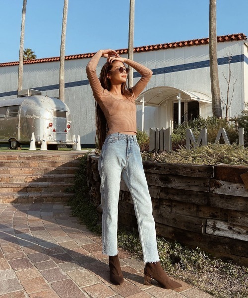 esutoreja（エストレジャ）の「タイトリブニットトップス（ニット/セーター・レディース・ホワイト/ブラック/ブルー/ベージュ・FREE）」の10枚目の写真