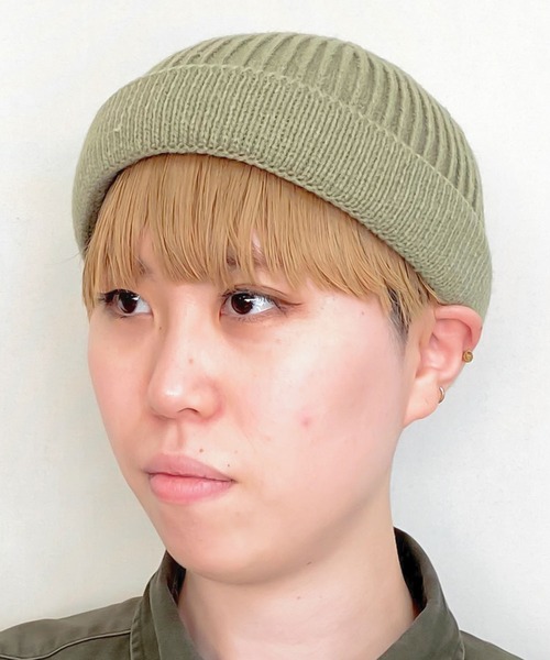 RIVER UP（リバーアップ）の「RIVER UP SHORT ROLL WATCH / リバーアップ ショートロールワッチ（ニットキャップ/ビーニー・メンズ・ブラック/ブラウン/オリーブ/オレンジ/グリーン/アイボリー/ダークグレー/マスタード・ONE SIZE）」の6枚目の写真