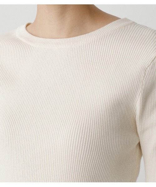 AZUL by moussy（アズールバイマウジー）の「SLEEVE BUTTON RIB KNIT TOPS/スリーブボタンリブニットトップス（ニット/セーター・レディース・ブルー/ブラック/オフホワイト/ピンク・SMALL/MEDIUM）」の11枚目の写真