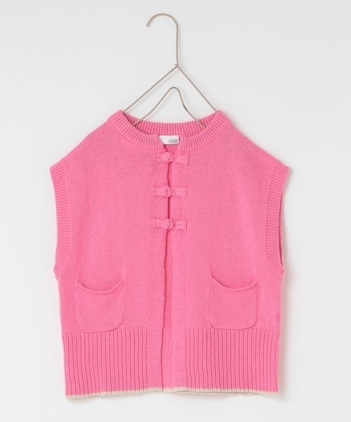 LOWRYS FARM(ローリーズファーム)の「ニットチャイナベスト 261277(ベスト・キッズ・ブラック/ピンク/アイボリー/オレンジ/イエロー・110cm/120cm/130cm/140cm/150cm)」の16枚目の写真