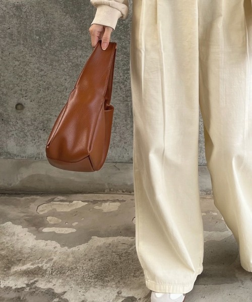 ZOZO限定】フェイクレザーワイドハンドルバッグ（ハンドバッグ