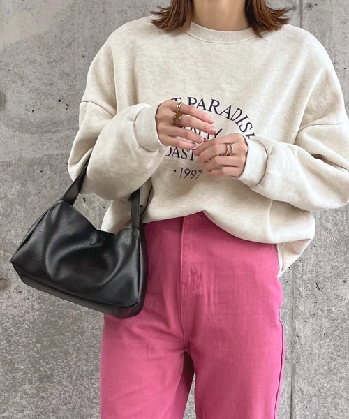 ZOZO限定】フェイクレザーワイドハンドルバッグ（ハンドバッグ