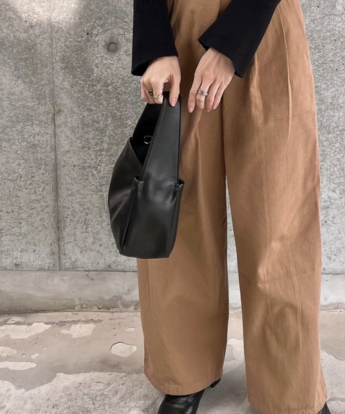 ZOZO限定】フェイクレザーワイドハンドルバッグ（ハンドバッグ
