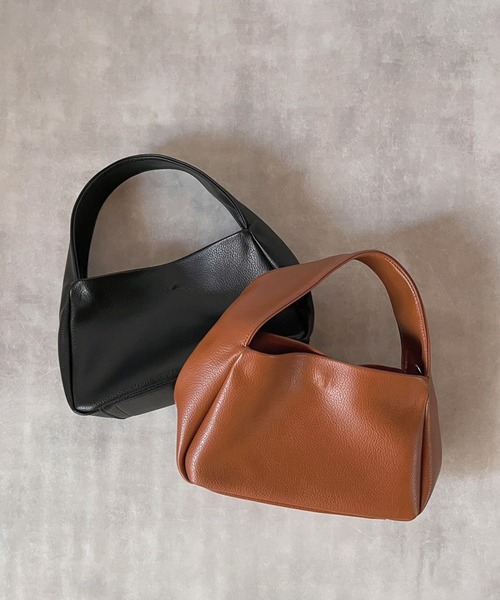 ZOZO限定】フェイクレザーワイドハンドルバッグ（ハンドバッグ