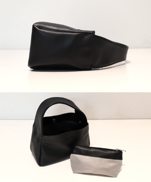 ZOZO限定】フェイクレザーワイドハンドルバッグ（ハンドバッグ