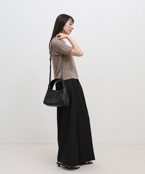 セール】【ZOZO限定】フェイクレザーワイドハンドルバッグ