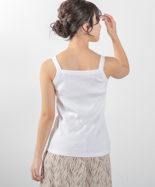 Honeys（ハニーズ）の「テレコキャミソール（キャミソール・レディース・ホワイト×ブラック/ブルー系その他/ホワイト×グリーン/ブラック/ホワイト/オレンジ系その他/グリーン系その他・L/S/M）」の10枚目の写真