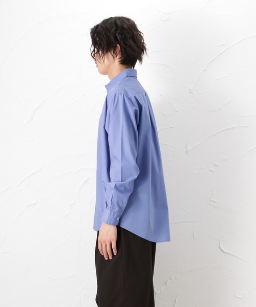 NAVY（ネイビー）の「オーガニックコットン ブロードレギュラーシャツ（シャツ/ブラウス・メンズ・ブルー/ホワイト/グレイッシュベージュ・M/L/XL）」の20枚目の写真