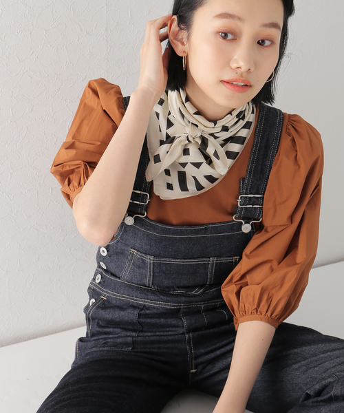 Simplicite（サンプリシテ）の「Assortスカーフ2（ストール/ショール・レディース・ブラック/ホワイト/レッド/ブラウン/ブルー・FREE）」の2枚目の写真