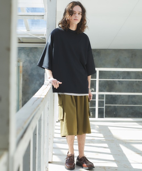 CASPER JOHN（キャスパージョン）の「Mock neck big T-shirts/モックネックビッグTシャツ（Tシャツ/カットソー・メンズ・ホワイト/ライトグレー/ブラック/オレンジ/ダークブルー・SMALL/MEDIUM/LARGE）」の12枚目の写真