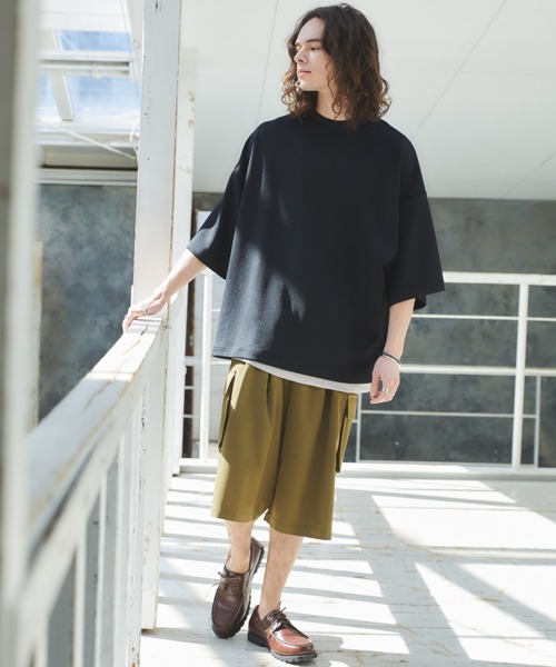 CASPER JOHN（キャスパージョン）の「Mock neck big T-shirts/モックネックビッグTシャツ（Tシャツ/カットソー・メンズ・ホワイト/ライトグレー/ブラック/オレンジ/ダークブルー・SMALL/MEDIUM/LARGE）」の13枚目の写真