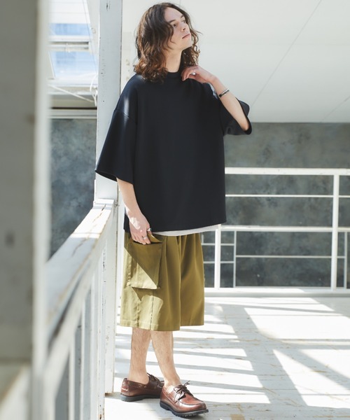 CASPER JOHN（キャスパージョン）の「Mock neck big T-shirts/モックネックビッグTシャツ（Tシャツ/カットソー・メンズ・ホワイト/ライトグレー/ブラック/オレンジ/ダークブルー・SMALL/MEDIUM/LARGE）」の14枚目の写真