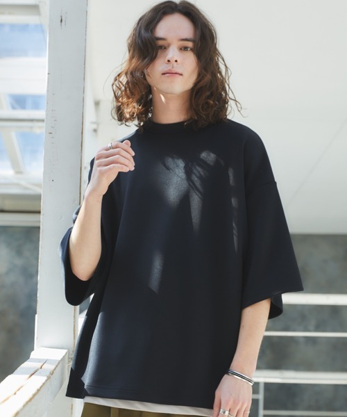 CASPER JOHN（キャスパージョン）の「Mock neck big T-shirts/モックネックビッグTシャツ（Tシャツ/カットソー・メンズ・ホワイト/ライトグレー/ブラック/オレンジ/ダークブルー・SMALL/MEDIUM/LARGE）」の15枚目の写真