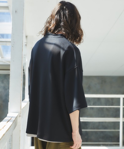 CASPER JOHN（キャスパージョン）の「Mock neck big T-shirts/モックネックビッグTシャツ（Tシャツ/カットソー・メンズ・ホワイト/ライトグレー/ブラック/オレンジ/ダークブルー・SMALL/MEDIUM/LARGE）」の17枚目の写真