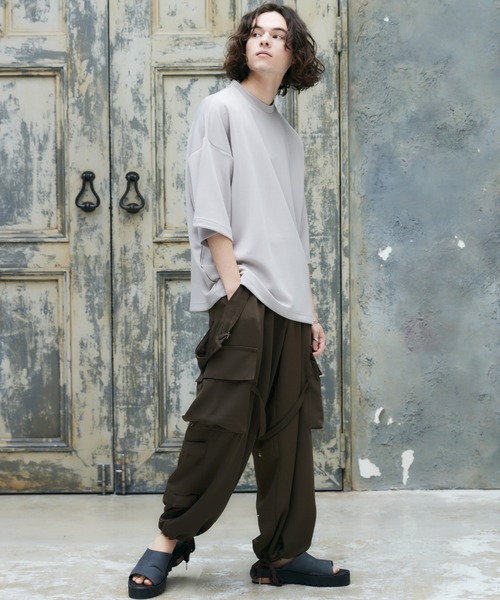 CASPER JOHN（キャスパージョン）の「Mock neck big T-shirts/モックネックビッグTシャツ（Tシャツ/カットソー・メンズ・ホワイト/ライトグレー/ブラック/オレンジ/ダークブルー・SMALL/MEDIUM/LARGE）」の20枚目の写真