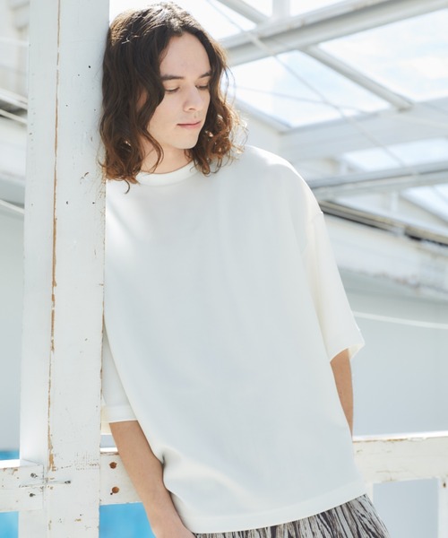 CASPER JOHN（キャスパージョン）の「Mock neck big T-shirts/モックネックビッグTシャツ（Tシャツ/カットソー・メンズ・ホワイト/ライトグレー/ブラック/オレンジ/ダークブルー・SMALL/MEDIUM/LARGE）」の11枚目の写真