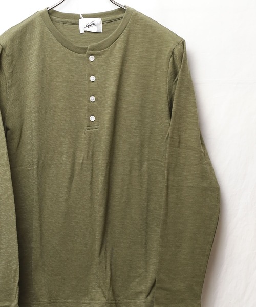 B.I.D.(ビーアイディー)の「《Bd》ヘンリーネックスラブ天竺カットソー 半袖(Tシャツ/カットソー・レディース・ホワイト/ブラック/ベージュ/ネイビー/グレー/カーキ/ライトピンク・X-LARGE/LARGE/MEDIUM)」の5枚目の写真