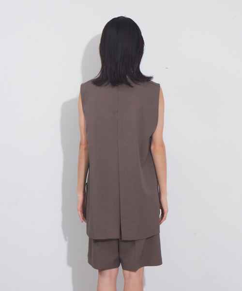 NOMINE（ノミネ）の「人気完売追加！ノーカラーベスト【セットアップ対応】（ベスト・レディース・アイボリー/セージグリーン/モカ・フリー）」の10枚目の写真