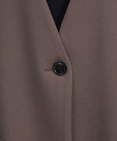 NOMINE（ノミネ）の「人気完売追加！ノーカラーベスト【セットアップ対応】（ベスト・レディース・アイボリー/セージグリーン/モカ・フリー）」の15枚目の写真