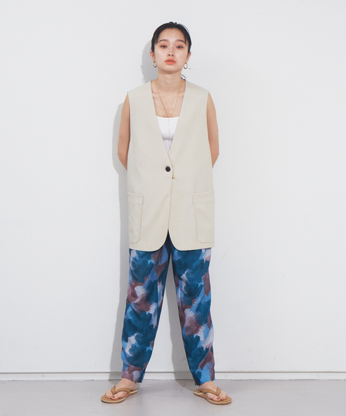 NOMINE（ノミネ）の「人気完売追加！ノーカラーベスト【セットアップ対応】（ベスト・レディース・アイボリー/セージグリーン/モカ・フリー）」の18枚目の写真